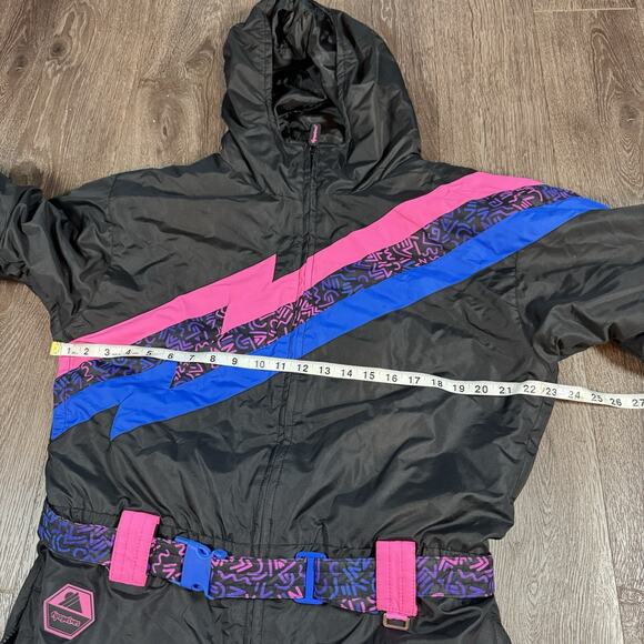Tipsy Elves Night Run Neon One Piece Snowsuit Men’s Size L Ski Suit Retro 80s - Picture 11 of 15